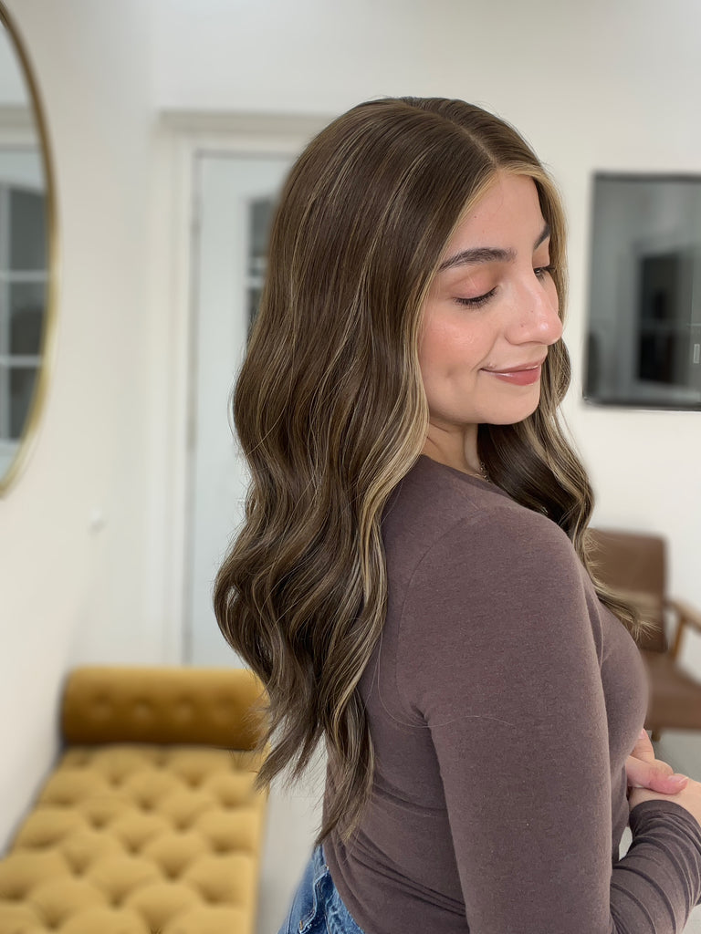 lace top human hair wig - brunette human hair wig - lace top wigs for women - breathable human hair wigs - affordable natural hair wigs - full coverage human hair wigs
