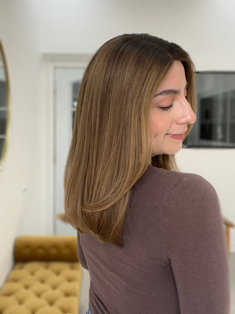 lace top human hair wig - brunette human hair wig - lace top wigs for women - breathable human hair wigs - affordable natural hair wigs - full coverage human hair wigs
