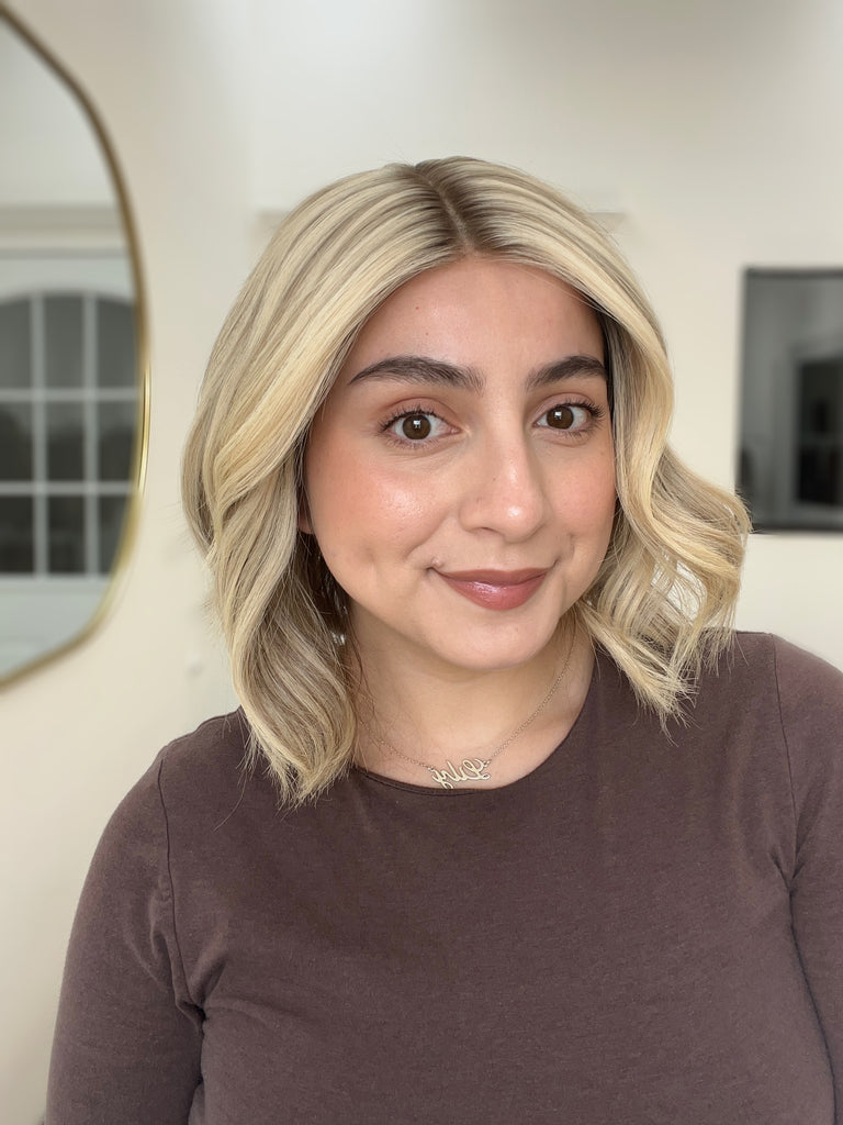  lace top human hair wig - blonde human hair wig - lace top wigs for women - breathable human hair wigs - affordable natural hair wigs - full coverage human hair wigs