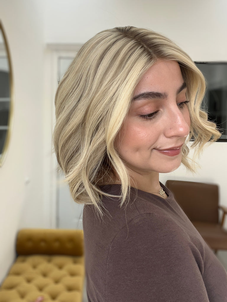  lace top human hair wig - blonde human hair wig - lace top wigs for women - breathable human hair wigs - affordable natural hair wigs - full coverage human hair wigs