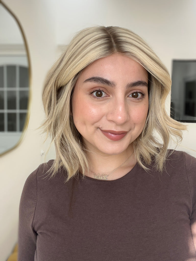  lace top human hair wig - blonde human hair wig - lace top wigs for women - breathable human hair wigs - affordable natural hair wigs - full coverage human hair wigs