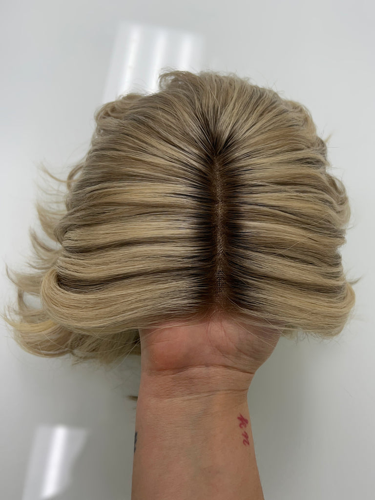  lace top human hair wig - blonde human hair wig - lace top wigs for women - breathable human hair wigs - affordable natural hair wigs - full coverage human hair wigs