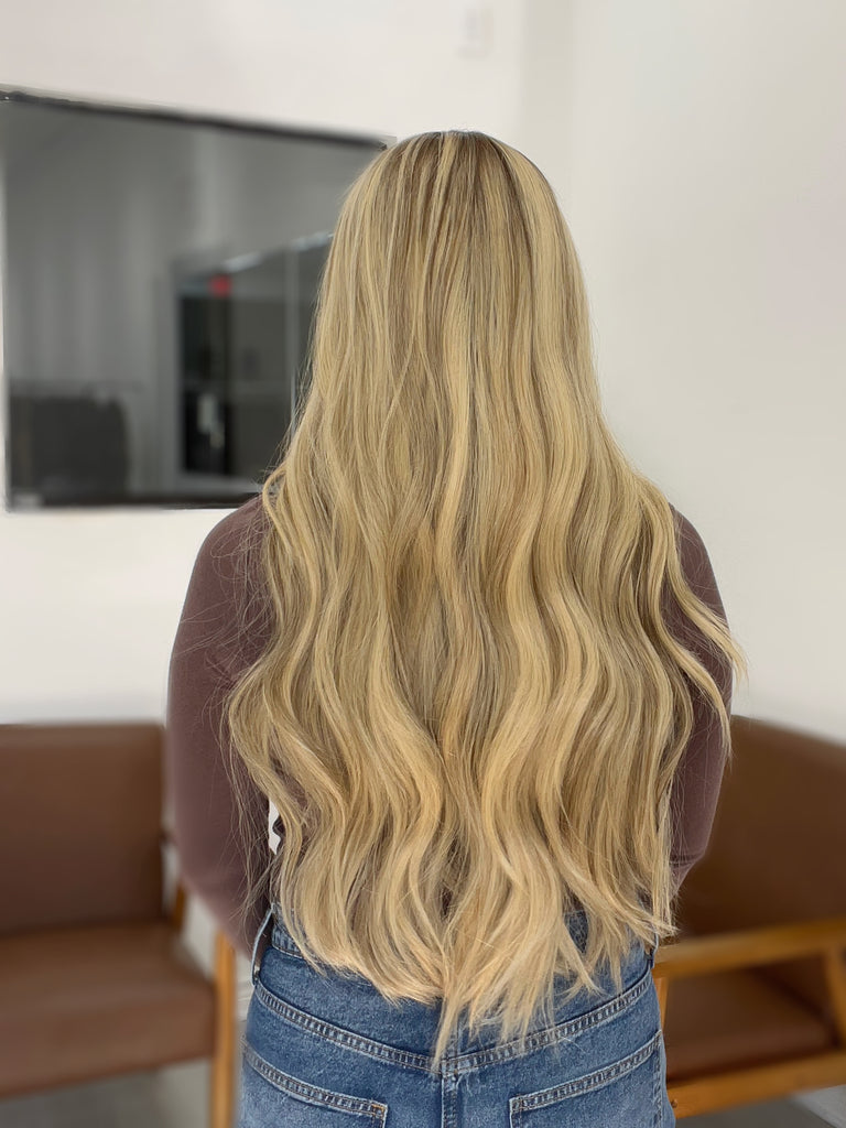 lace top human hair wig - blonde human hair wig - lace top wigs for women - breathable human hair wigs - affordable natural hair wigs - full coverage human hair wigs