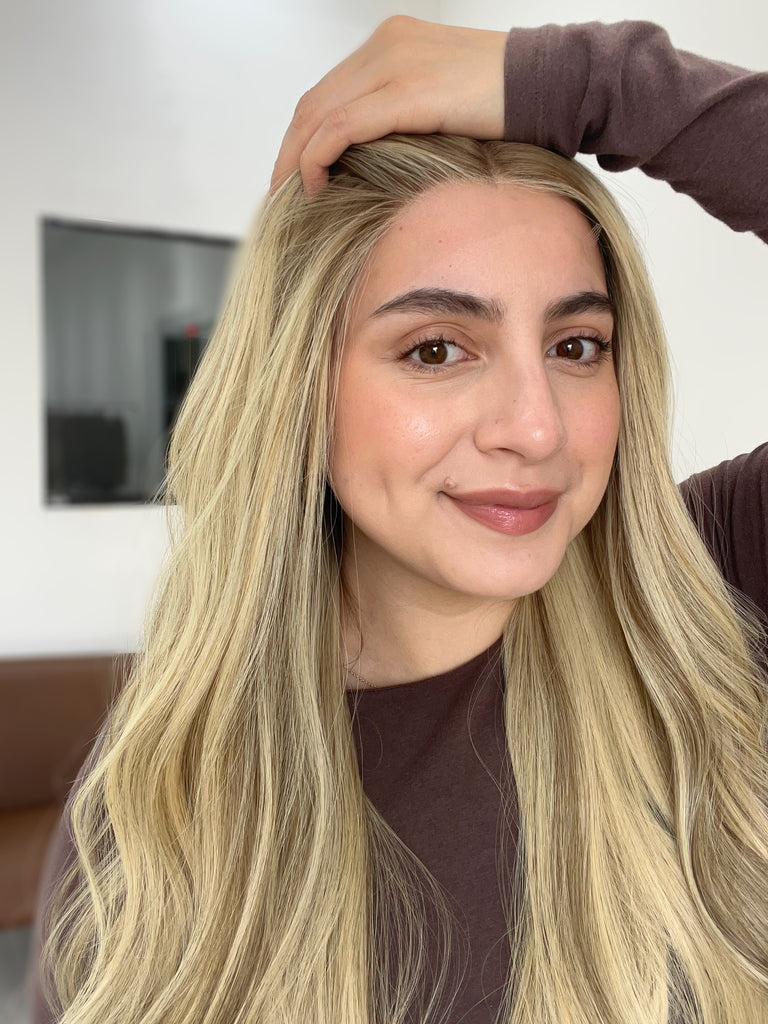 lace top human hair wig - blonde human hair wig - lace top wigs for women - breathable human hair wigs - affordable natural hair wigs - full coverage human hair wigs