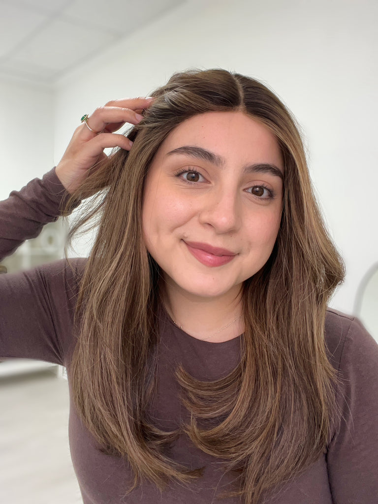 lace top human hair wig - brunette human hair wig - lace top wigs for women - breathable human hair wigs - affordable natural hair wigs - full coverage human hair wigs
