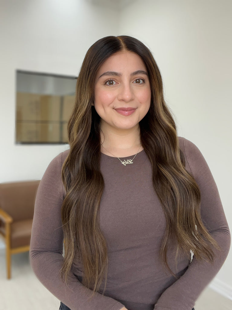 lace top human hair wig - brunette human hair wig - lace top wigs for women - breathable human hair wigs - affordable natural hair wigs - full coverage human hair wigs