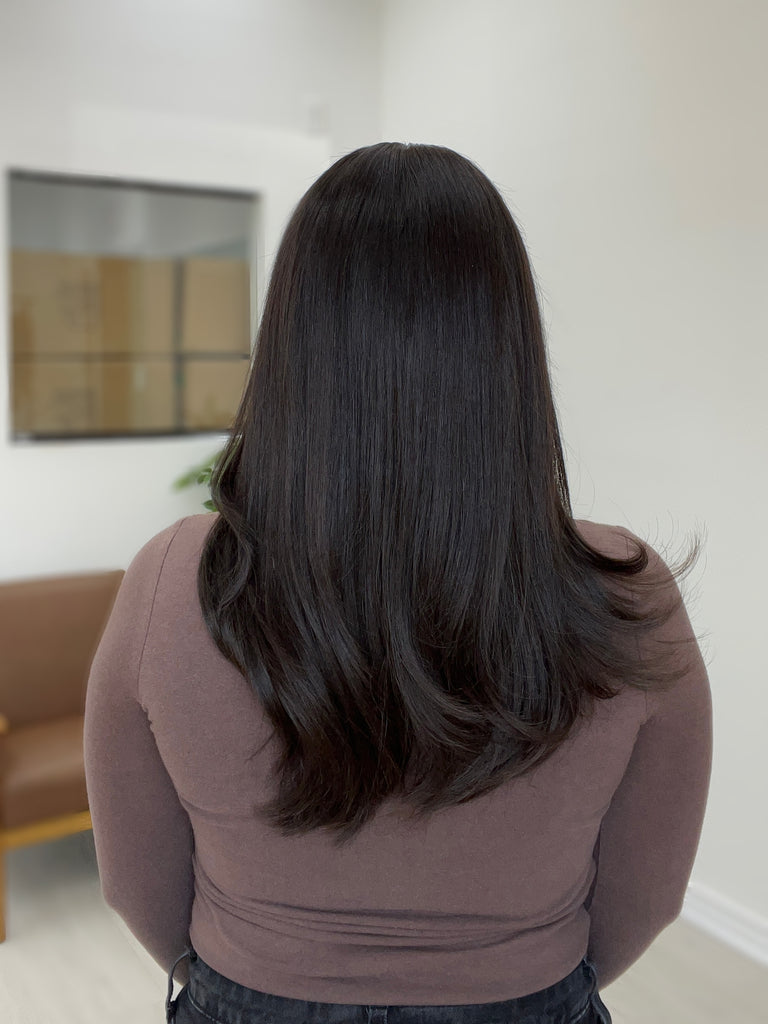 lace top human hair wig - black human hair wig - lace top wigs for women - breathable human hair wigs - affordable natural hair wigs - full coverage human hair wigs