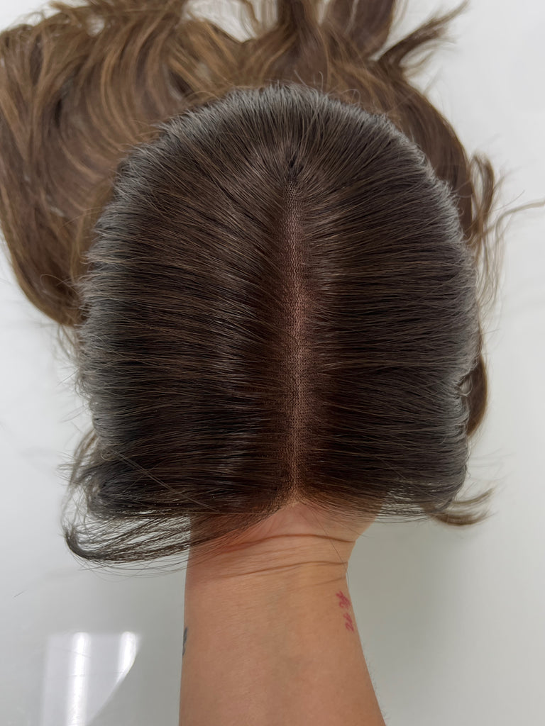 lace top human hair wig - brunette human hair wig - lace top wigs for women - breathable human hair wigs - affordable natural hair wigs - full coverage human hair wigs