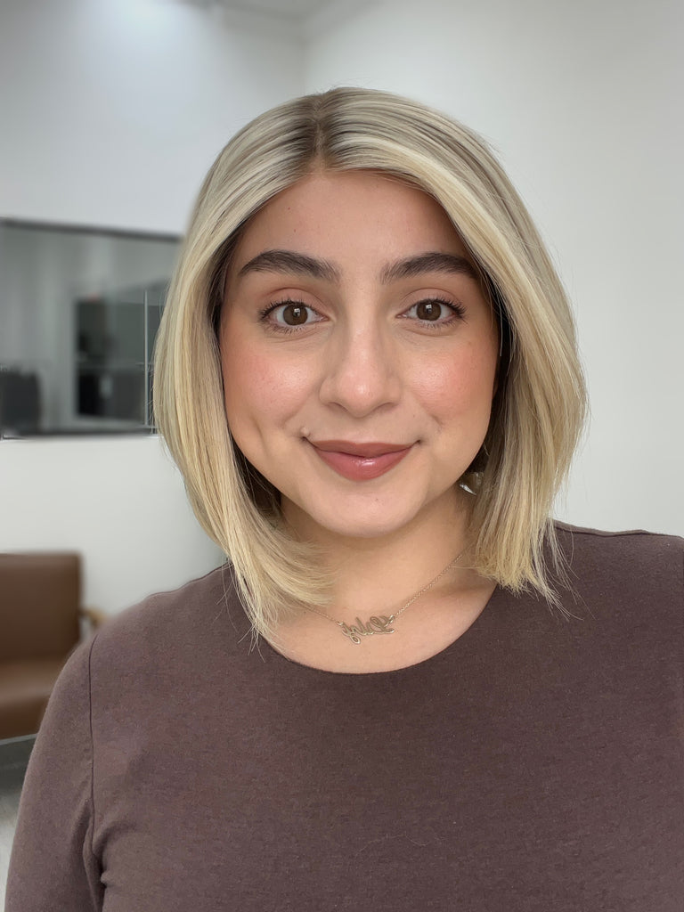 lace top human hair wig - blonde human hair wig - lace top wigs for women - breathable human hair wigs - affordable natural hair wigs - full coverage human hair wigs
