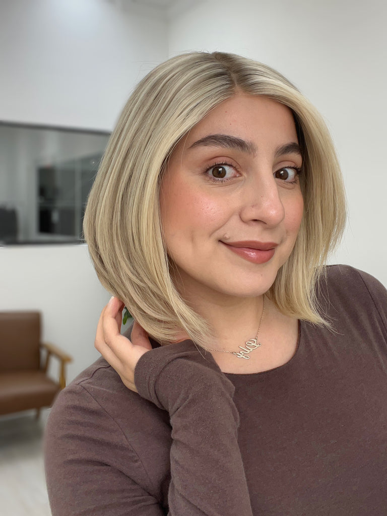 lace top human hair wig - blonde human hair wig - lace top wigs for women - breathable human hair wigs - affordable natural hair wigs - full coverage human hair wigs
