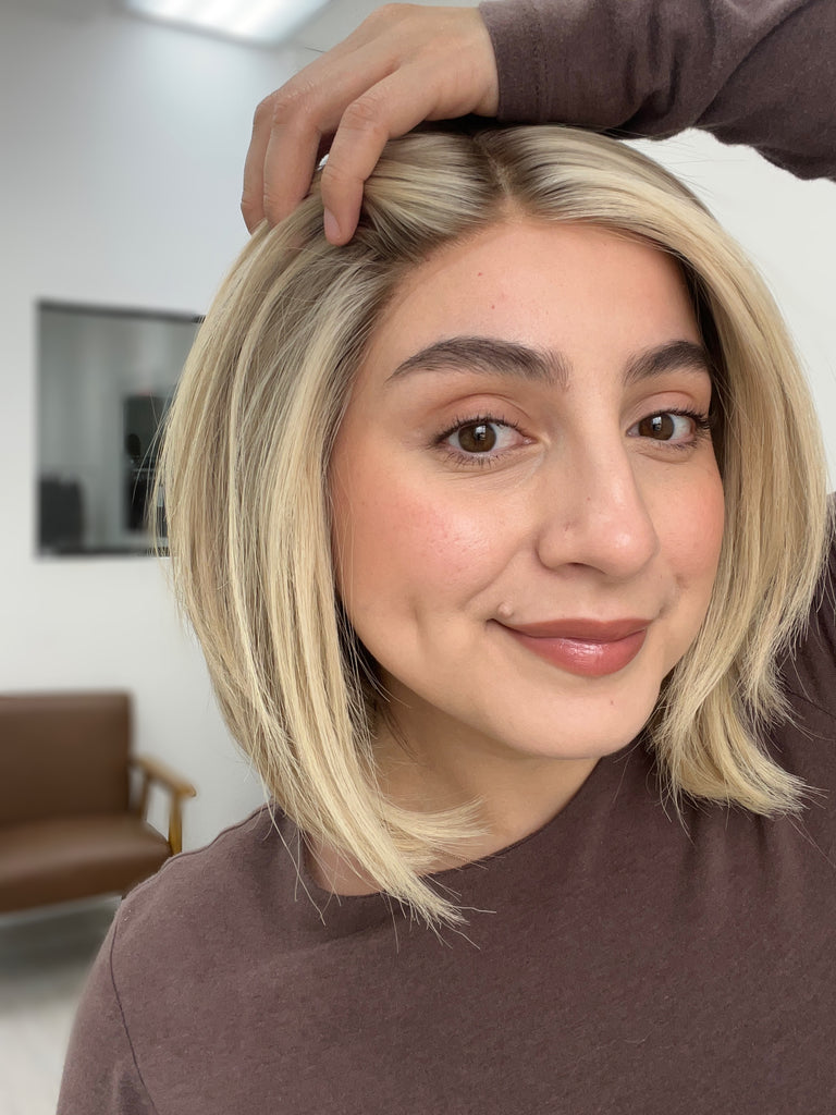 lace top human hair wig - blonde human hair wig - lace top wigs for women - breathable human hair wigs - affordable natural hair wigs - full coverage human hair wigs
