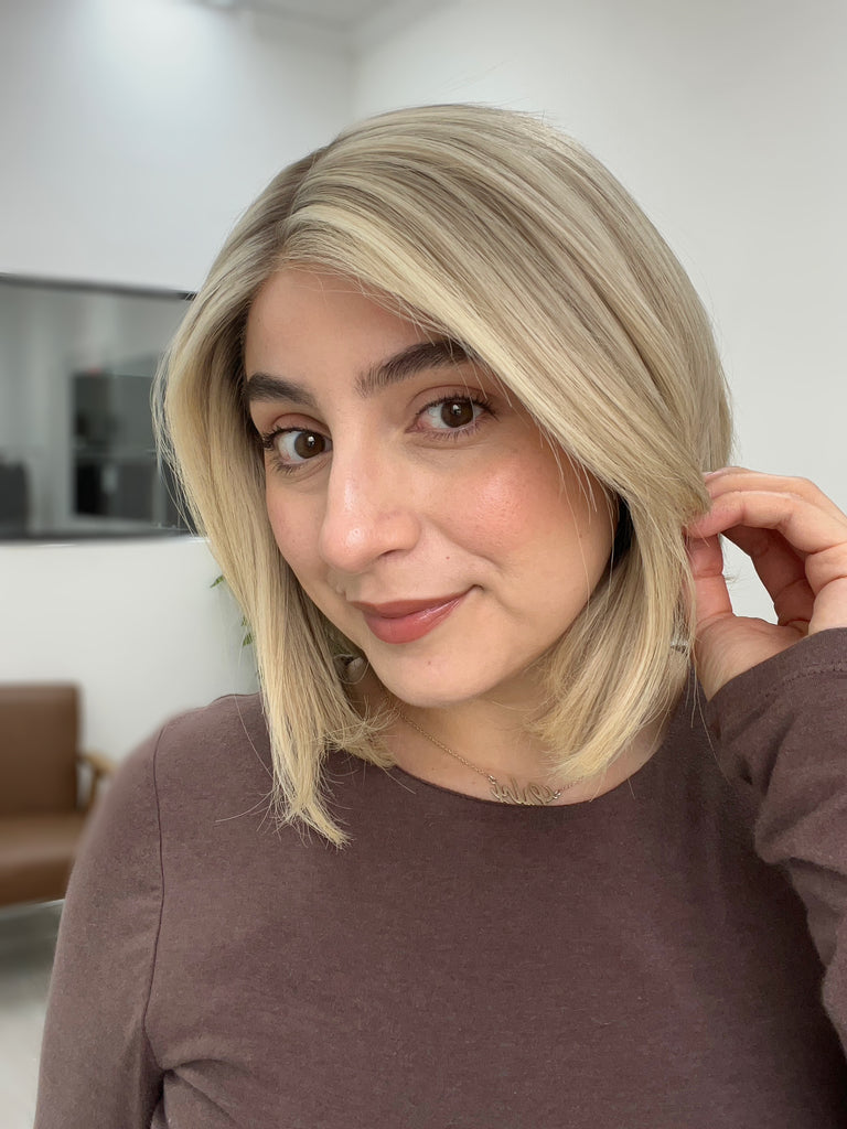 lace top human hair wig - blonde human hair wig - lace top wigs for women - breathable human hair wigs - affordable natural hair wigs - full coverage human hair wigs
