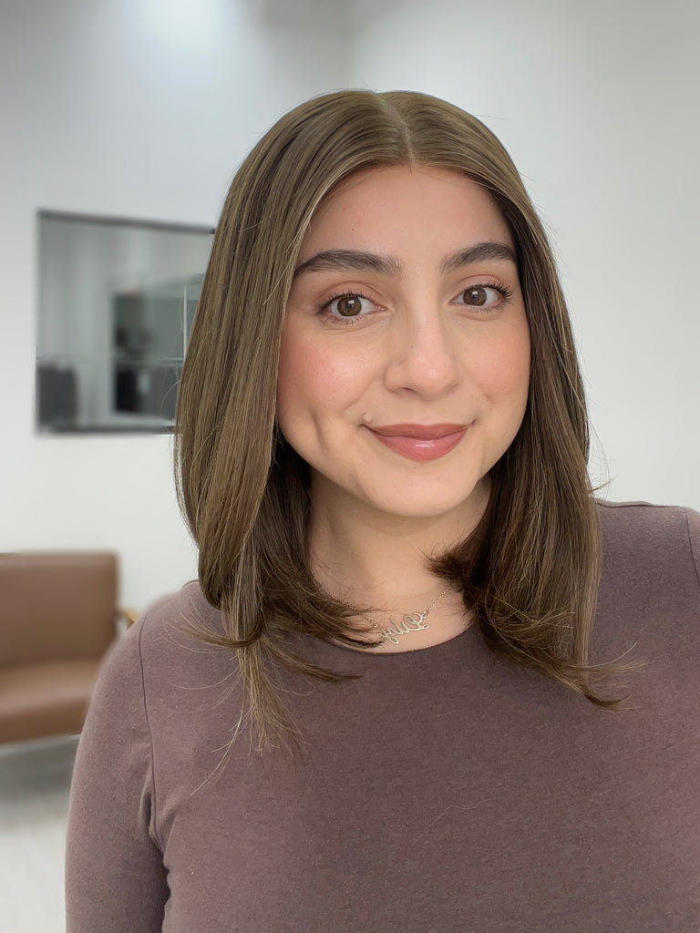 lace top human hair wig - brunette human hair wig - lace top wigs for women - breathable human hair wigs - affordable natural hair wigs - full coverage human hair wigs
