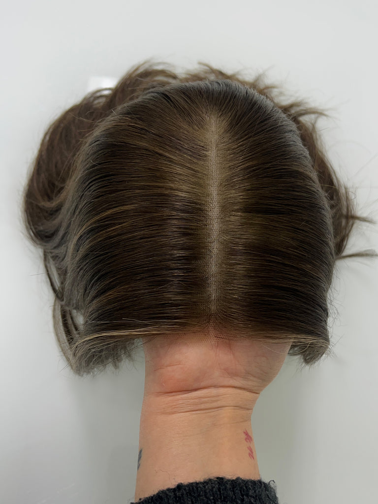 lace top human hair wig - brunette human hair wig - lace top wigs for women - breathable human hair wigs - affordable natural hair wigs - full coverage human hair wigs