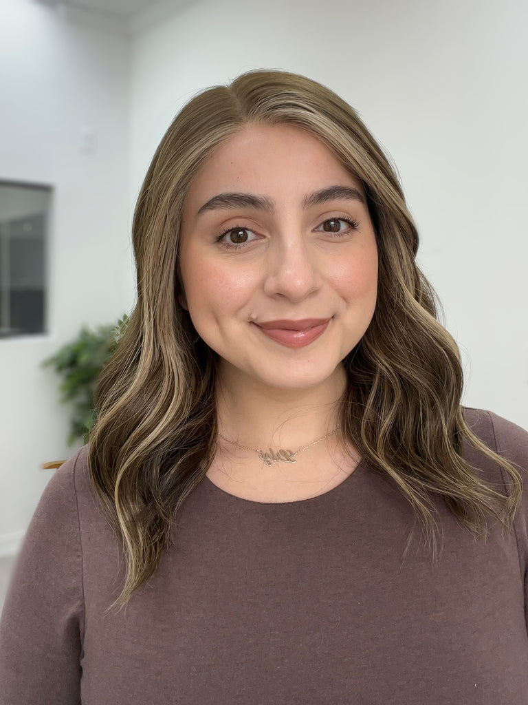 lace top human hair wig - brunette human hair wig - lace top wigs for women - breathable human hair wigs - affordable natural hair wigs - full coverage human hair wigs