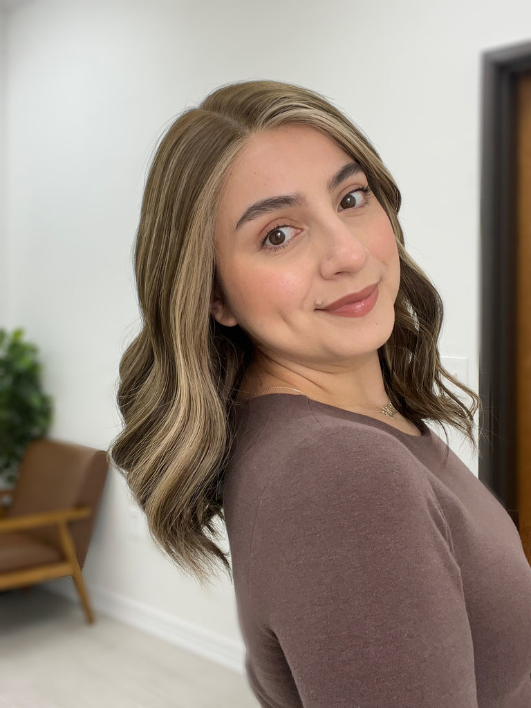 lace top human hair wig - brunette human hair wig - lace top wigs for women - breathable human hair wigs - affordable natural hair wigs - full coverage human hair wigs