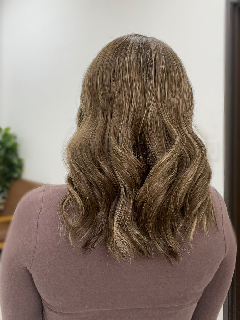 lace top human hair wig - brunette human hair wig - lace top wigs for women - breathable human hair wigs - affordable natural hair wigs - full coverage human hair wigs