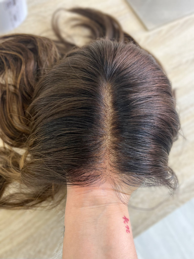 lace top human hair wig - brunette human hair wig - lace top wigs for women - breathable human hair wigs - affordable natural hair wigs - full coverage human hair wigs
