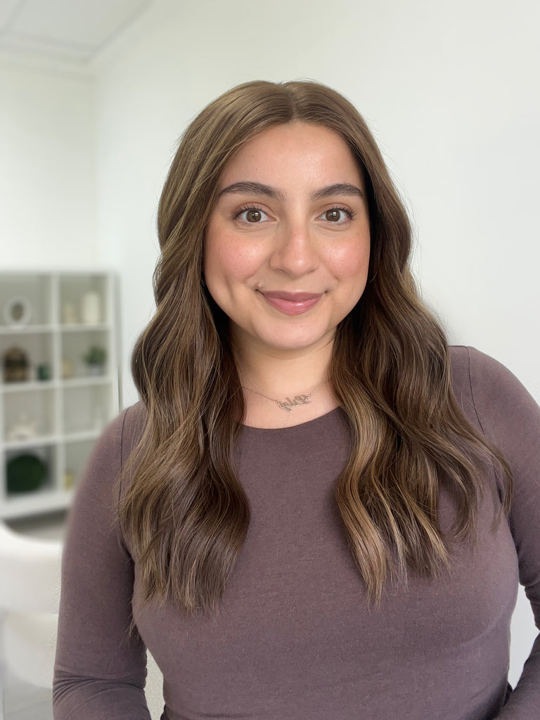 lace top human hair wig - brunette human hair wig - lace top wigs for women - breathable human hair wigs - affordable natural hair wigs - full coverage human hair wigs