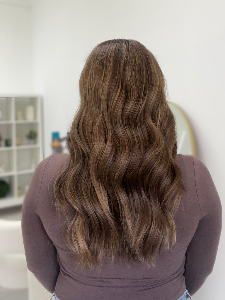 lace top human hair wig - brunette human hair wig - lace top wigs for women - breathable human hair wigs - affordable natural hair wigs - full coverage human hair wigs