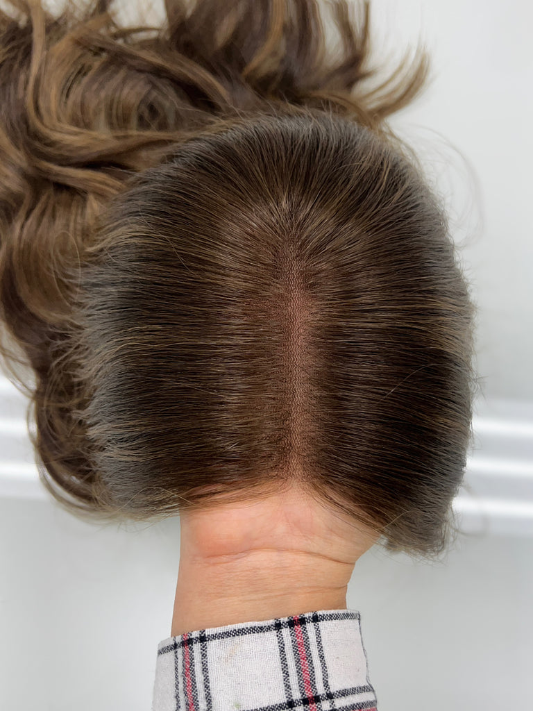 lace top human hair wig - brunette human hair wig - lace top wigs for women - breathable human hair wigs - affordable natural hair wigs - full coverage human hair wigs