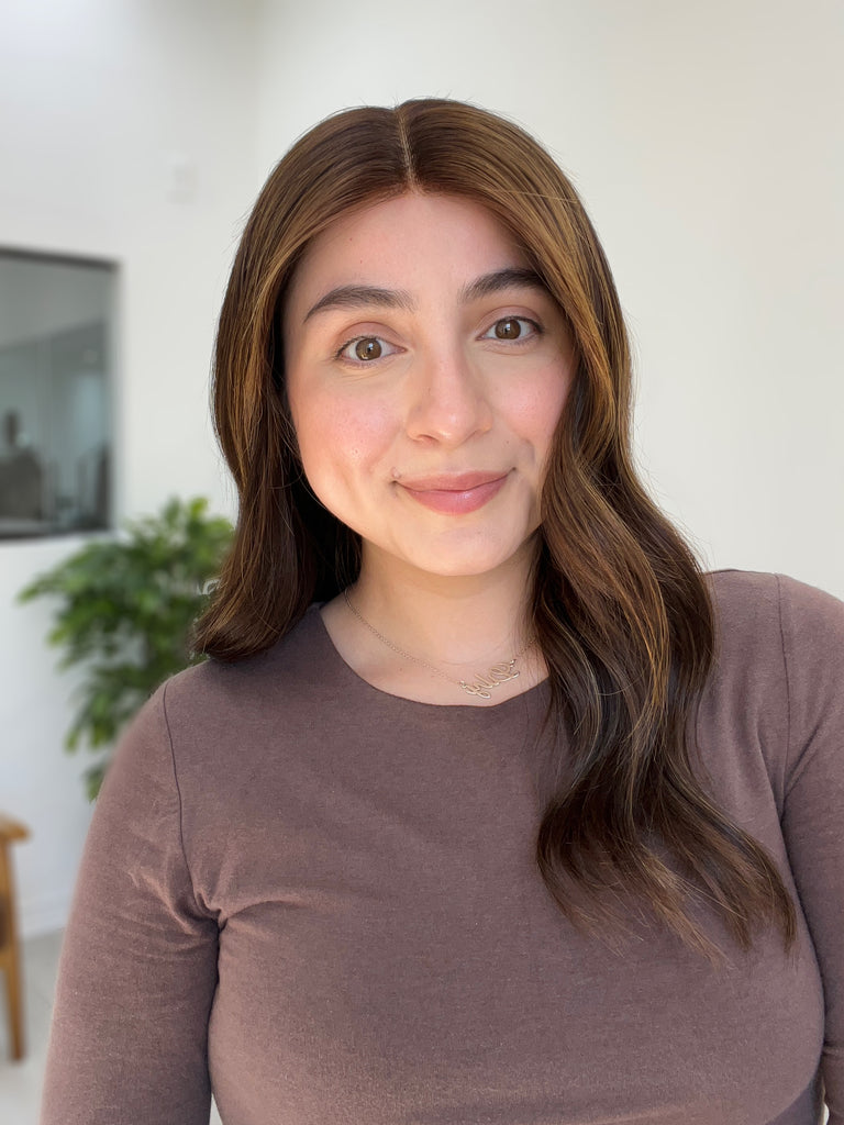 lace top human hair wig - brunette human hair wig - lace top wigs for women - breathable human hair wigs - affordable natural hair wigs - full coverage human hair wigs
