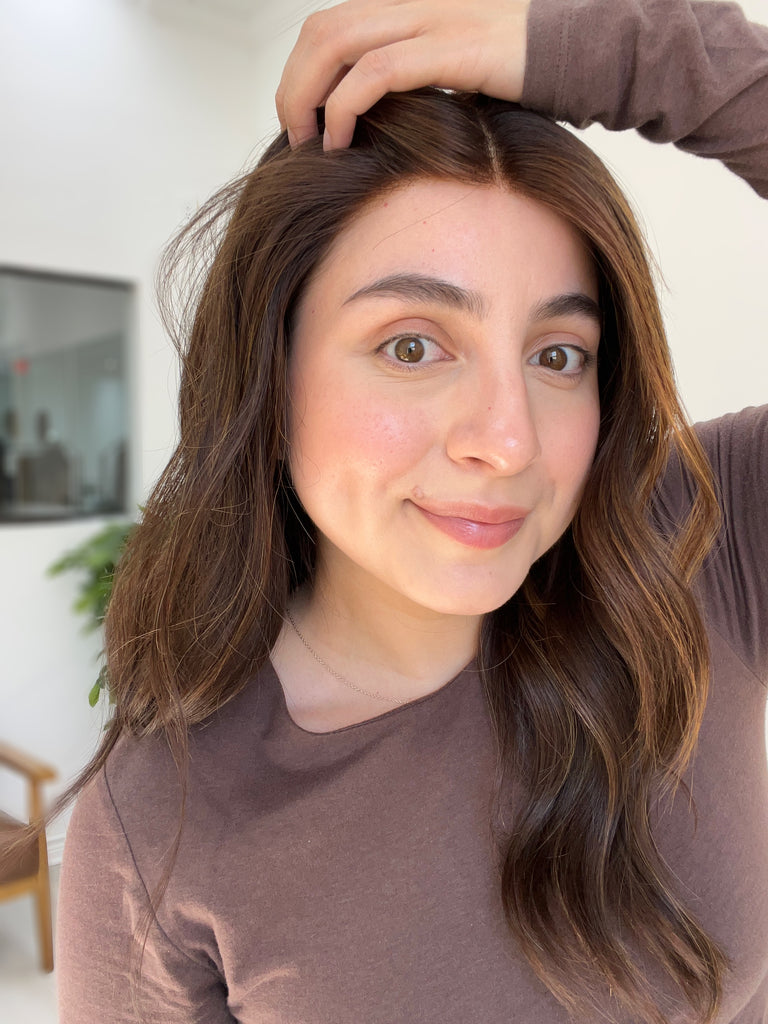 lace top human hair wig - brunette human hair wig - lace top wigs for women - breathable human hair wigs - affordable natural hair wigs - full coverage human hair wigs
