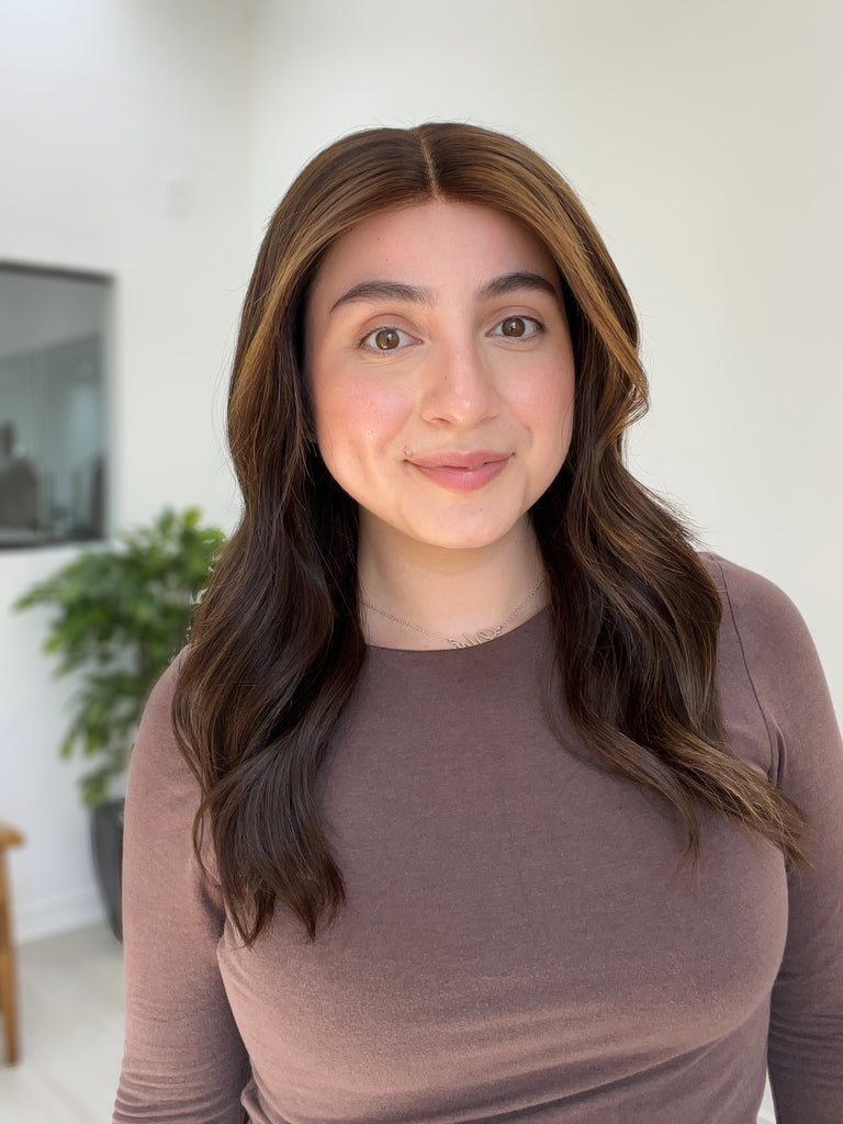 lace top human hair wig - brunette human hair wig - lace top wigs for women - breathable human hair wigs - affordable natural hair wigs - full coverage human hair wigs
