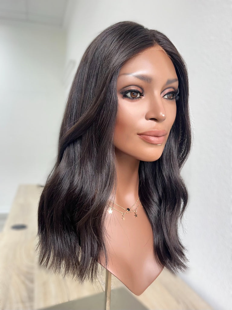  lace top human hair wig - black human hair wig - lace top wigs for women - breathable human hair wigs - affordable natural hair wigs - full coverage human hair wigs