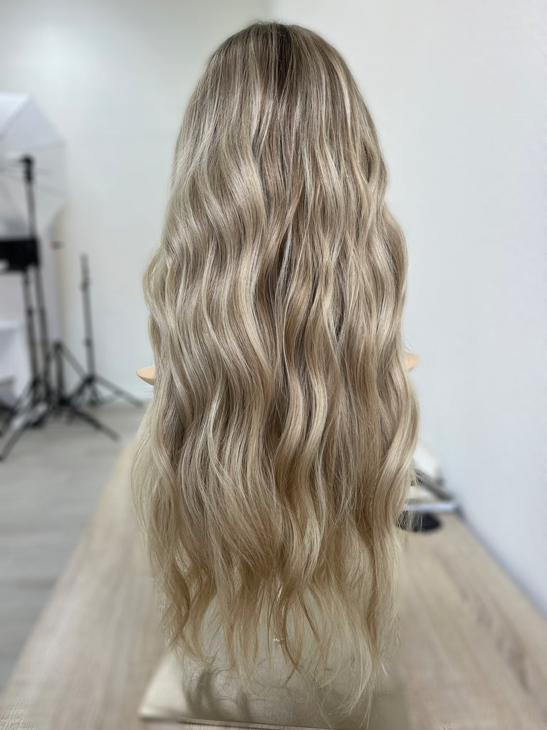 lace top human hair wig - blonde human hair wig - lace top wigs for women - breathable human hair wigs - affordable natural hair wigs - full coverage human hair wigs