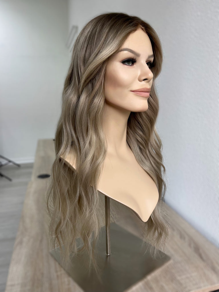 lace top human hair wig - blonde human hair wig - lace top wigs for women - breathable human hair wigs - affordable natural hair wigs - full coverage human hair wigs
