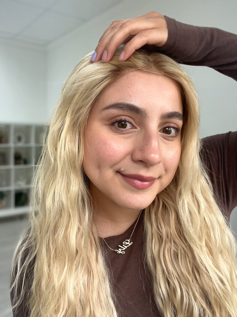  lace top human hair wig - blonde human hair wig - lace top wigs for women - breathable human hair wigs - affordable natural hair wigs - full coverage human hair wigs
