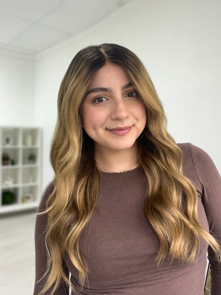 lace top human hair wig - brunette human hair wig - lace top wigs for women - breathable human hair wigs - affordable natural hair wigs - full coverage human hair wigs