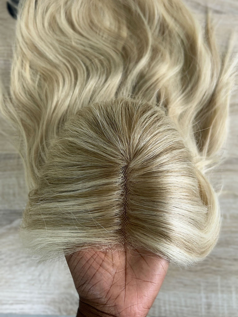 lace top human hair wig - blonde human hair wig - lace top wigs for women - breathable human hair wigs - affordable natural hair wigs - full coverage human hair wigs