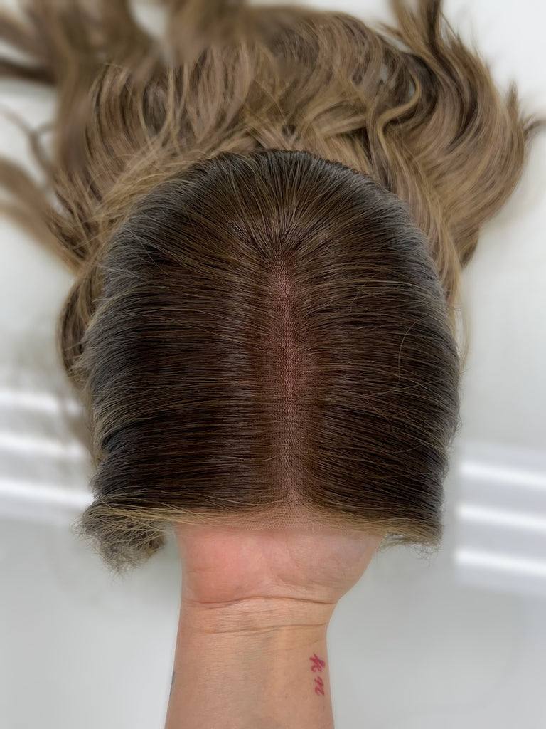 lace top human hair wig - brunette human hair wig - lace top wigs for women - breathable human hair wigs - affordable natural hair wigs - full coverage human hair wigs