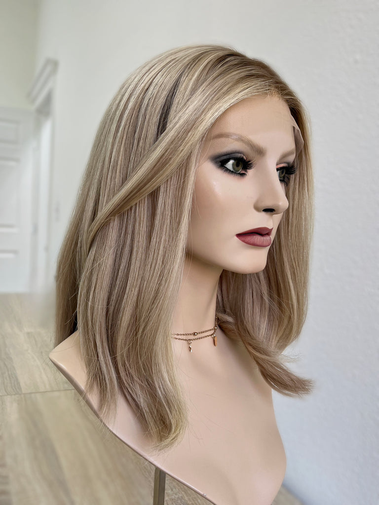 lace top human hair wig - blonde human hair wig - lace top wigs for women - breathable human hair wigs - affordable natural hair wigs - full coverage human hair wigs