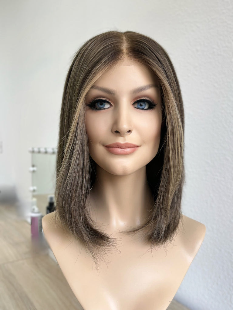 lace top human hair wig - blonde human hair wig - lace top wigs for women - breathable human hair wigs - affordable natural hair wigs - full coverage human hair wigs