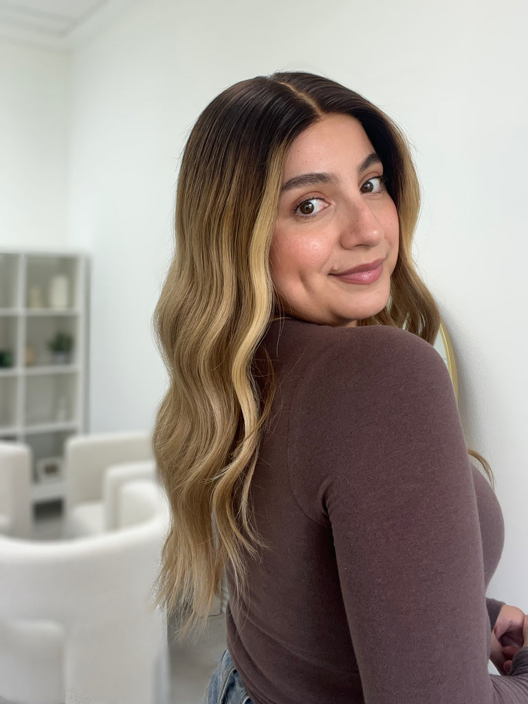 lace top human hair wig - blonde human hair wig - lace top wigs for women - breathable human hair wigs - affordable natural hair wigs - full coverage human hair wigs