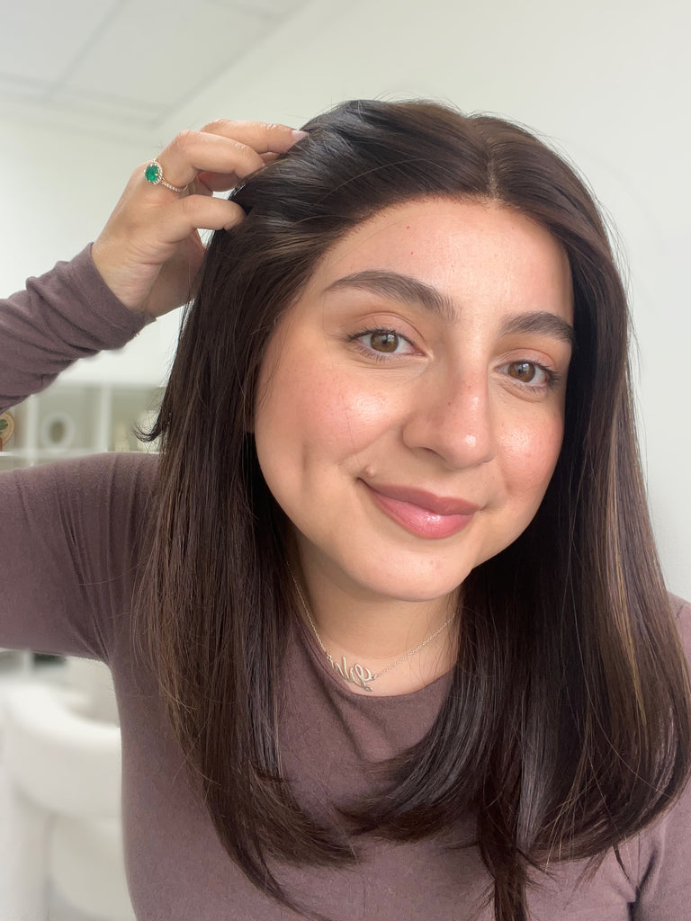 lace top human hair wig - brunette human hair wig - lace top wigs for women - breathable human hair wigs - affordable natural hair wigs - full coverage human hair wigs
