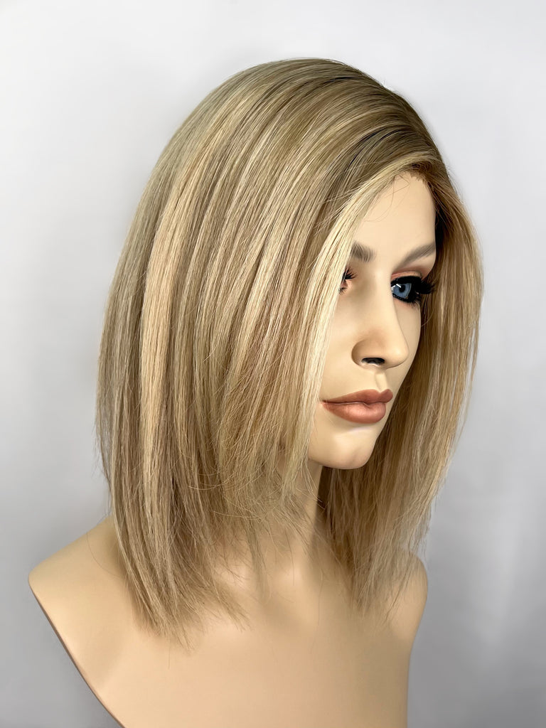 Lu's Silk Top Lace Front Wig, "Dimensional Creamy Neutral Blonde" (R1665) - Silk or Lace