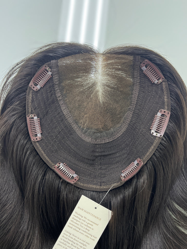 human hair toppers for women - silk or lace hair topper - gently used hair topper - silk top topper - hair topper hairstyles - used toppers for sale 
