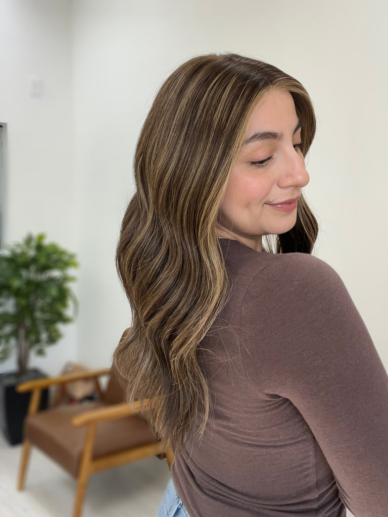 lace top human hair wig - brunette human hair wig - lace top wigs for women - breathable human hair wigs - affordable natural hair wigs - full coverage human hair wigs
