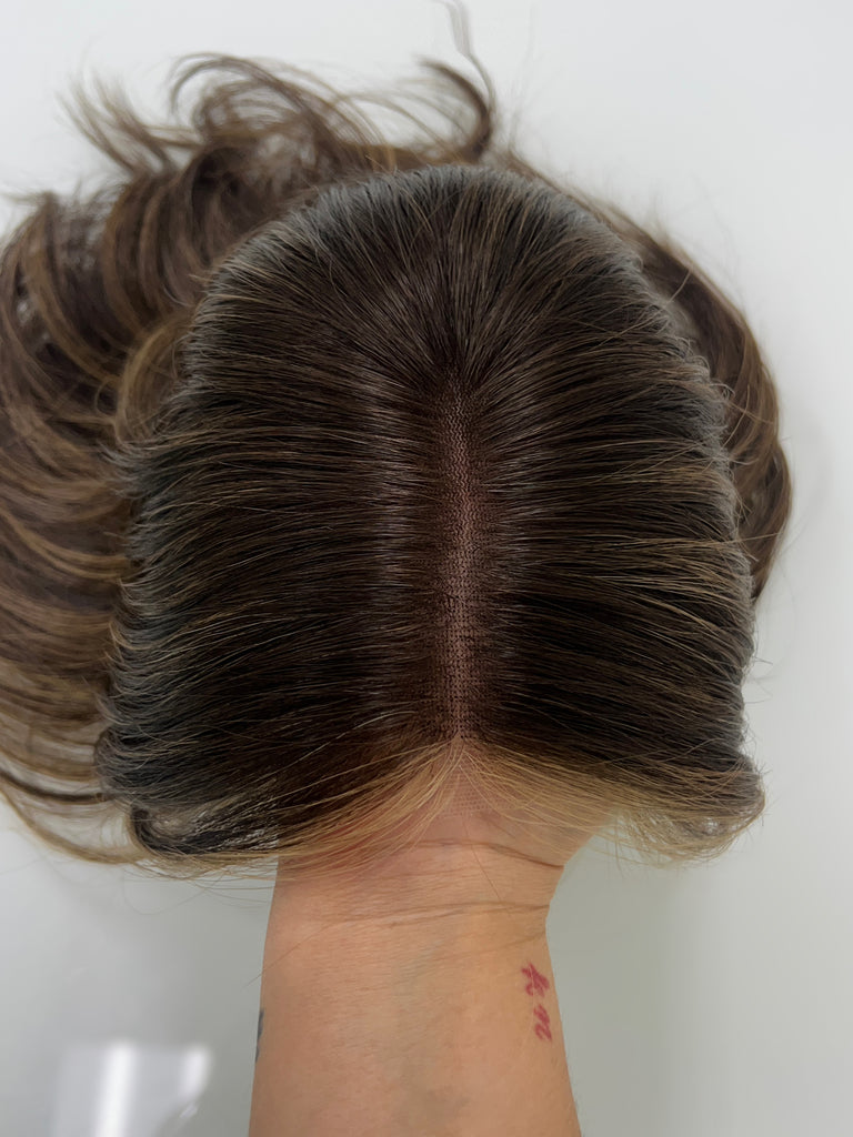 lace top human hair wig - brunette human hair wig - lace top wigs for women - breathable human hair wigs - affordable natural hair wigs - full coverage human hair wigs
