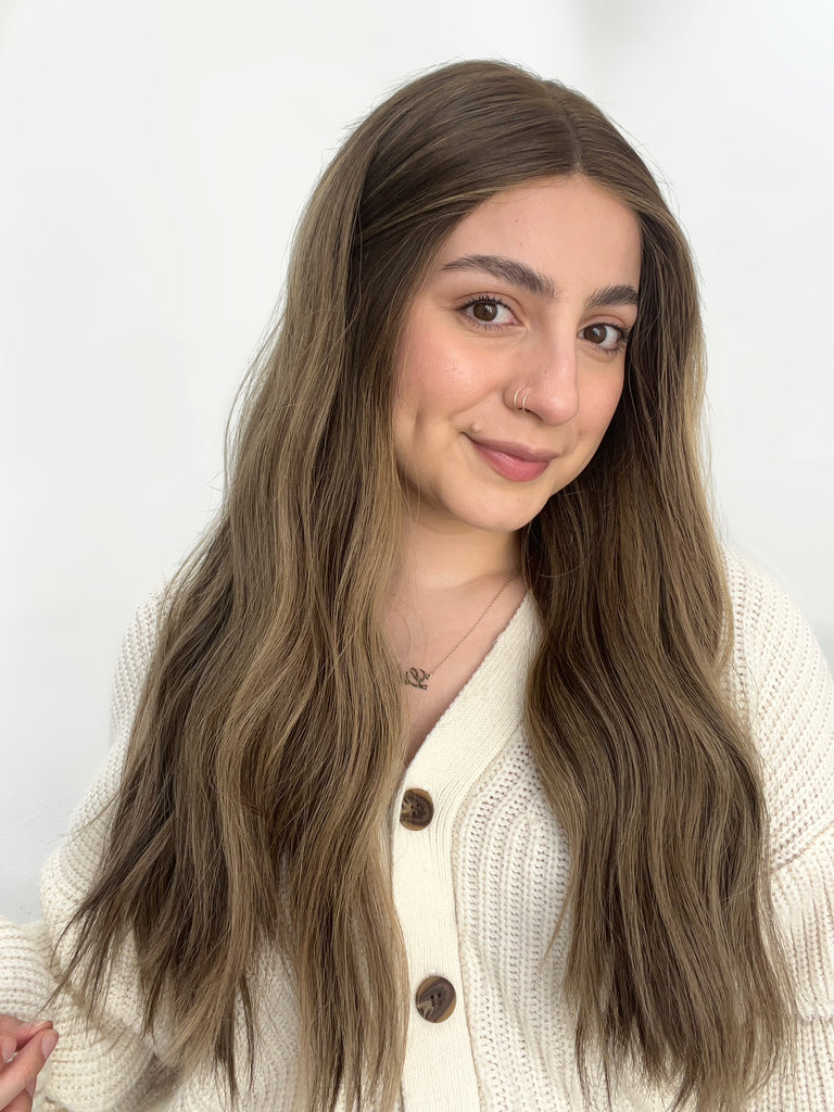 lace top human hair wig - brunette human hair wig - lace top wigs for women - breathable human hair wigs - affordable natural hair wigs - full coverage human hair wigs