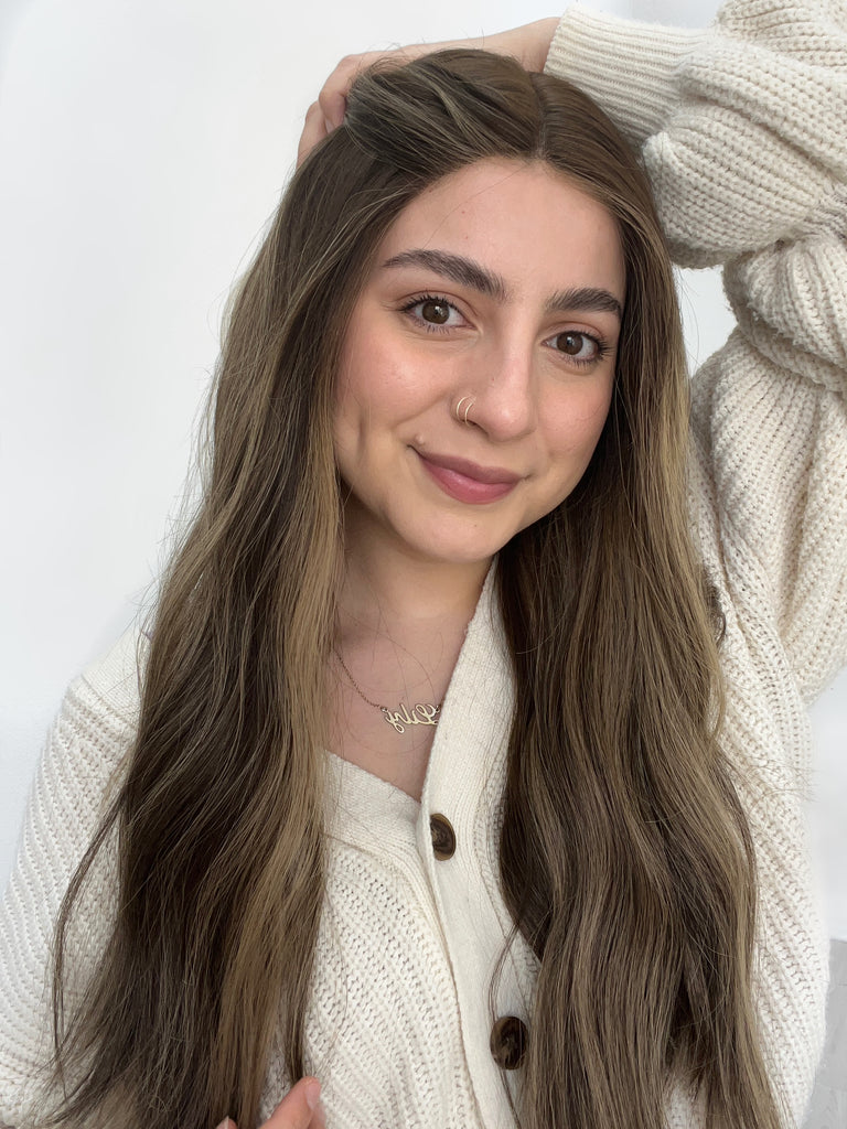 lace top human hair wig - brunette human hair wig - lace top wigs for women - breathable human hair wigs - affordable natural hair wigs - full coverage human hair wigs
