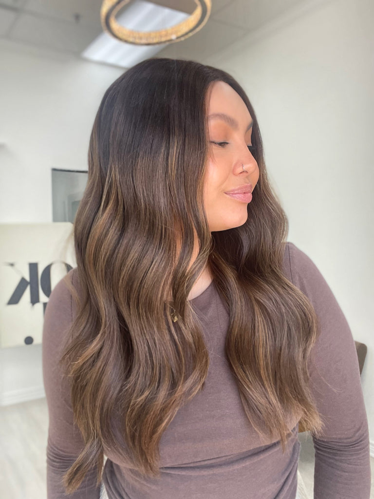 lace top human hair wig - brunette human hair wig - lace top wigs for women - breathable human hair wigs - affordable natural hair wigs - full coverage human hair wigs
