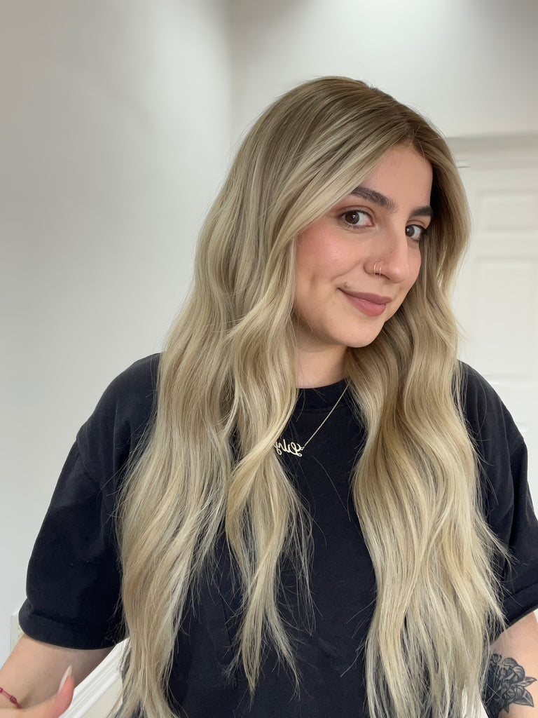 lace top human hair wig - blonde human hair wig - lace top wigs for women - breathable human hair wigs - affordable natural hair wigs - full coverage human hair wigs