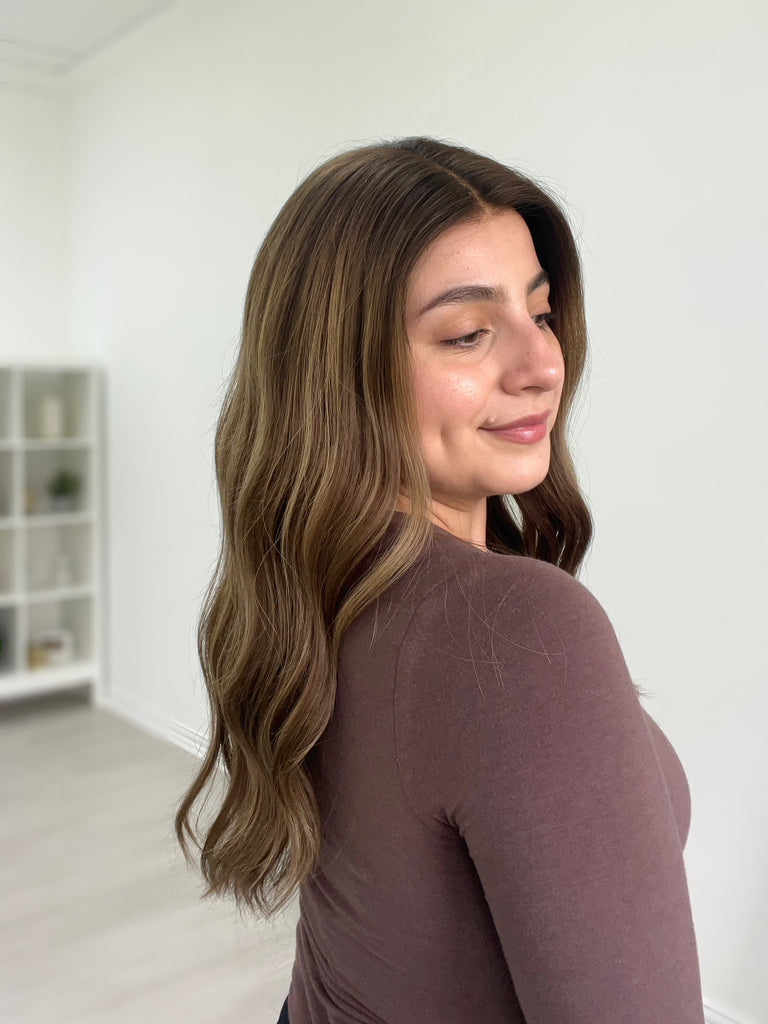 lace top human hair wig - brunette human hair wig - lace top wigs for women - breathable human hair wigs - affordable natural hair wigs - full coverage human hair wigs
