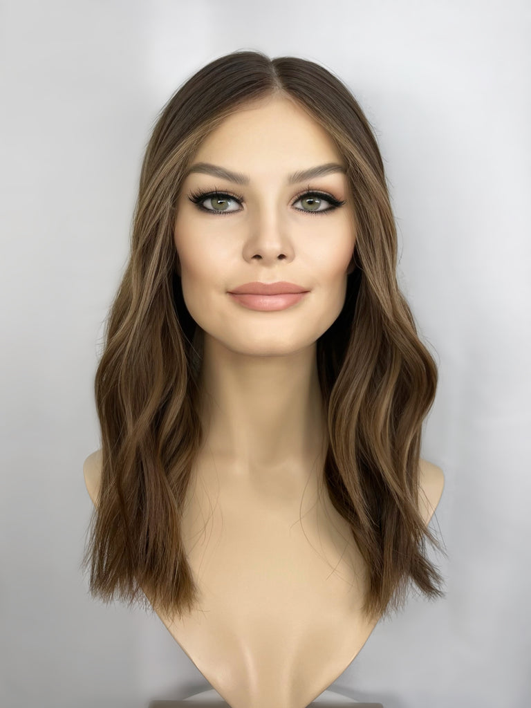 lace top human hair wig - highline wigs - brunette human hair wig - lace top wigs for women - breathable human hair wigs - affordable natural hair wigs - full coverage human hair wigs