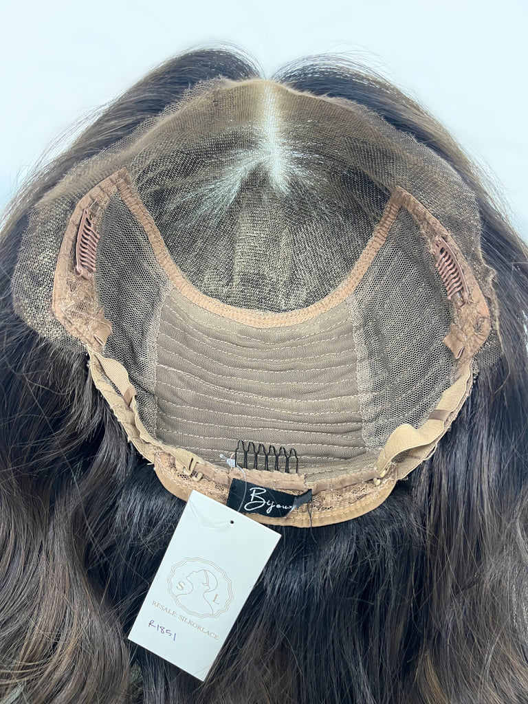 lace top human hair wig - bijoux wigs - brunette human hair wig - lace top wigs for women - breathable human hair wigs - affordable natural hair wigs - full coverage human hair wigs